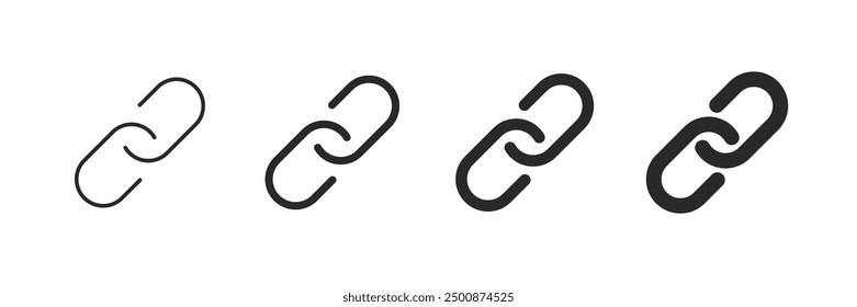 Simple set of outlined chain link signs isolated. UI elements illustration. Vector icons in flat style