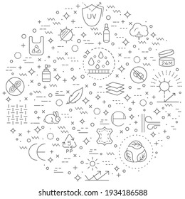 Simple Set of packaging and recycling Related Vector Line Illustration. Contains such Icons as organic, fresh, natural, vegan, zero waste, fabric and Other Elements.