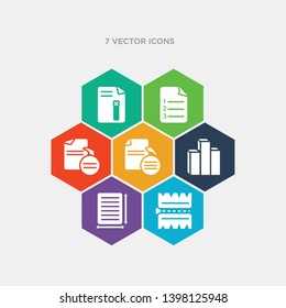 simple set of page break, letter size, 3d bars, text in icons, contains such as icons text out, numbering, remove right frame and more. 64x64 pixel perfect. infographics vector