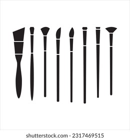 simple set paint brush icon vector