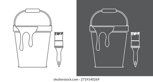 Conjunto simples de ilustração de vetor de ícone de pincel. Pintar ferramentas vetor. pintar símbolo e sinal de pincel. Ferramenta de desenho de pincéis pretos.