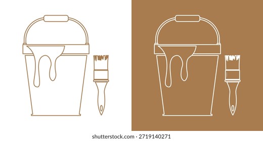 Simple set of Paint brush icon vector illustration. Paint tools vector. paint brush sign and symbol. Black paint brushes drawing tool.
