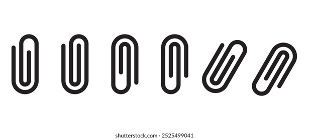 Simple set of paperclip icon. attached link file icon, internet web page URL icon, attachment, document, office paper clip icon symbol. Paperclip vector illustration in transparent background.Eps10