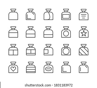 Simple Set Of Parfum, Aroma,  Scent, Fragrance Related Outline Icons. Elements For Mobile Concept And Web Apps. Thin Line Vector Icons For Website Design And Development, App Development. Premium Pack