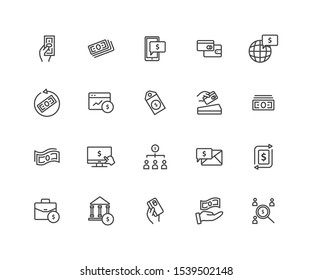 Simple Set of Payment Related Vector Line Icons.