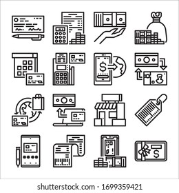 Simple Set of Payment Related Vector Line Icons