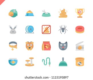Simple Set Pen and Animal Flat Icons for Website and Mobile Apps. Contains such Icons as Scratcher, Dog, Cat, Bowl, Bird, Spider. 48x48 Pixel Perfect. Vector illustration.