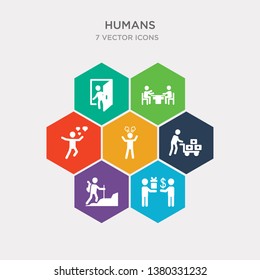 simple set of people trading, man in hike, hotel supplier, angry man icons, contains such as icons happy man, business meeting, come in and more. 64x64 pixel perfect. infographics vector