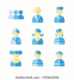 
Simple Set People Vector Color Icons. Color with Editable stroke