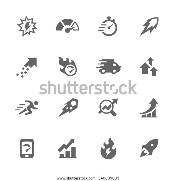 Simple Set of Performance Related Vector\
Icons. Contains such icons as speed, charts, improvements and more.\
Modern vector pictogram\
collection.