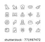 Simple Set of Pet Related Vector Line Icons. 
Contains such Icons as Dog, Cat, Bird, Spider, Animal Food and more.
Editable Stroke. 48x48 Pixel Perfect.
