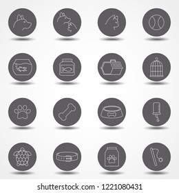 Simple Set of Pet Related Vector Line Icons. Contains such Icons as Dog, Cat, Bird, Spider, Animal Food and more.Simple pictograms. Simple pictograms.