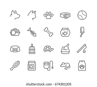 Simple Set Pet Related Vector Line Icons  
Contains such Icons as Collar  Toys  Pet Food   more 
Editable Stroke  48x48 Pixel Perfect 