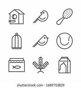 Iconos de la línea de vectores linea simple Set Pet Shop Lineal