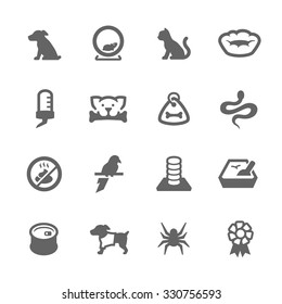 Simple Set of Pets Related Vector Icons for Your Design.