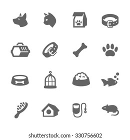 Simple Set of Pets Related Vector Icons for Your Design.