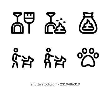 Simple Set of Pets Shop Related Vector Line Icons. Contains Icons as Broom, Scoop, Plastic Bag and more.