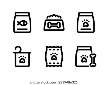 Simple Set of Pets Shop Related Vector Line Icons. Contains Icons as Fish Food, Dog Food, Pet Meal and more.