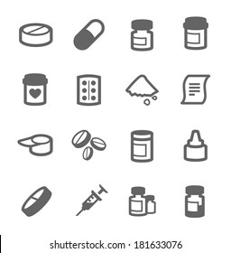 Simple Set Pharmacy Related Vector Icons Stock Vector (Royalty Free ...