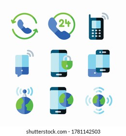 Simple Set Phone Vector Color Icons