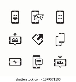 Iconos de línea de vectores de teléfono simple