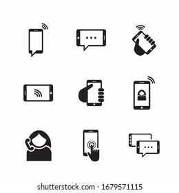 Simple Set phone Vector Line Icons