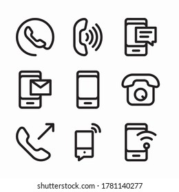 Simple Set Phone Vector line Icons