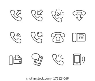 Simple set of phones related vector icons for your site or application.