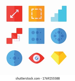 Herramientas de edición de fotografías de conjunto simple Iconos de color vectores