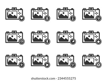 Simple Set of Photo Related Vector Line Icons. Contains such Icons as Camera Info, Preview, Share, Add, Edit, and more.