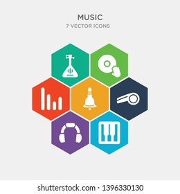 simple set of piano class, school headphones, football referee whistle, retro school bell icons, contains such as icons audio bars, friction, russian and more. 64x64 pixel perfect. infographics