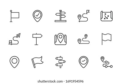Simple set of places icons in trendy line style. Modern vector symbols, isolated on a white background. Linear pictogram pack. Line icons collection for web apps and mobile concept.