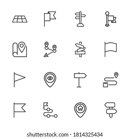 Simple set of places icons in trendy line style. Modern vector symbols, isolated on a white background. Linear pictogram pack. Line icons collection for web apps and mobile concept.