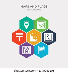 simple set of plain flag, taxi stop, electrocution risk, rock landslide safety icons, contains such as icons spacing, mark, reading zone and more. 64x64 pixel perfect. infographics vector