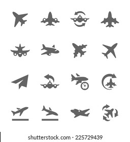 Simple Set of Planes Related Vector Icons for Your Design.