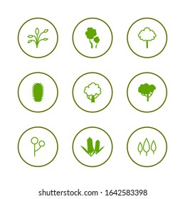 Simple set plant and nature icon design