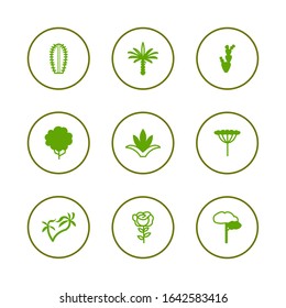 Simple set plant and nature icon design