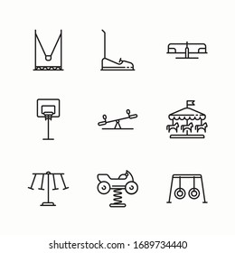Simple Set Playground Vector line Icons