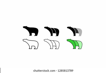 simple set polar bear logo icon designs vector