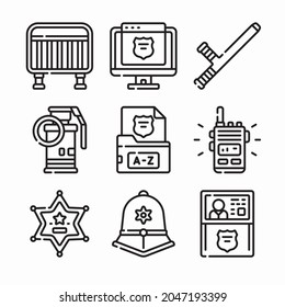 Simple Set Police Vector line Icons
