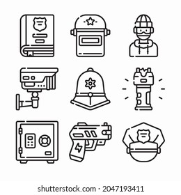 Simple Set Police Vector line Icons