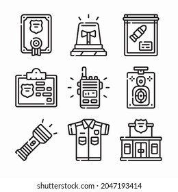 Simple Set Police Vector line Icons