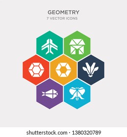 simple set of polygonal elephant, polygonal fish shape of small triangles, polygonal giraffe, hexagon icons, contains such as icons hexagonal, house or home building, jet aircraft and more. 64x64