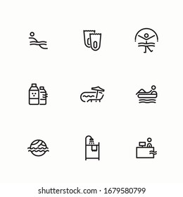 Simple Set of Pool Vector Line Icons.