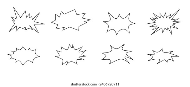 Simple Set of pop art speech bubbles various shape. Blank template for comic or cartoon text 