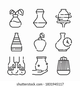 Simple Set Pottery and Ceramics Vector line Icons