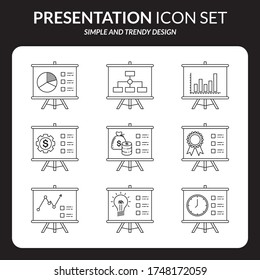 Simple Set of Presentation Vector Line Icons