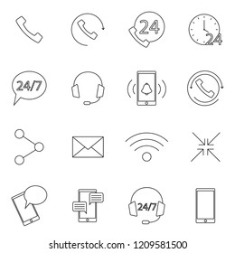 Simple Set of Processing Related Vector Line Icons. Contains such Icons as Support, Chat, Callback and more. Flat design