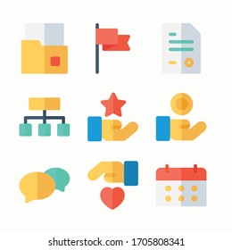 Simple Set Productivity Vector Color Icons. Color with Editable stroke