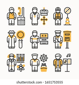 simple set Professions Color icons Pack vector